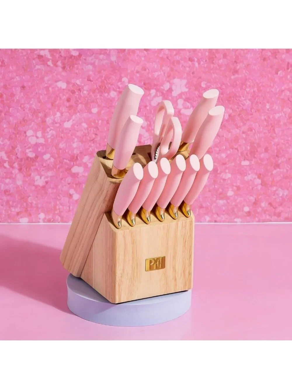 12-Piece Pink Kitchen Knife Set - High-Carbon Stainless Steel, Precision Blades